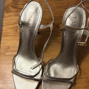Lauren Ralph Lauren Metallic Strappy Heels